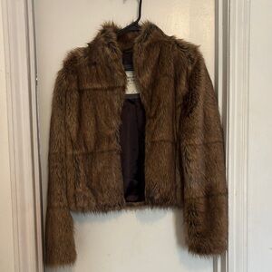 Abercrombie & Fitch Dark Brown Fuzzy Jacket